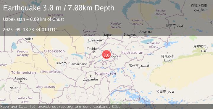 Map of EASTERN UZBEKISTAN
