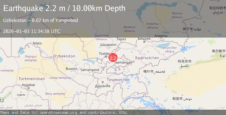Map of EASTERN UZBEKISTAN