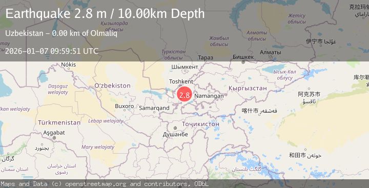 Map of EASTERN UZBEKISTAN