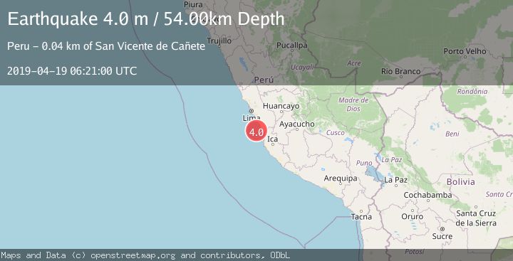 Map of NEAR COAST OF CENTRAL PERU