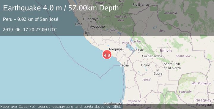 Map of NEAR COAST OF SOUTHERN PERU