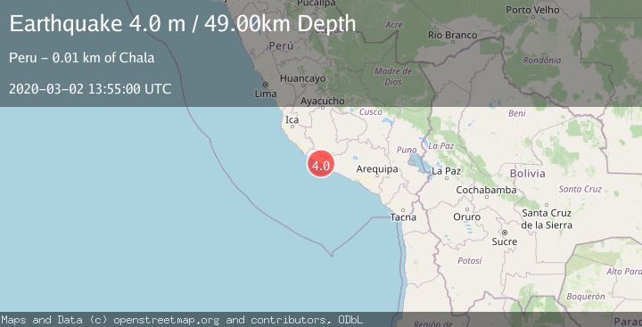 Map of NEAR COAST OF SOUTHERN PERU