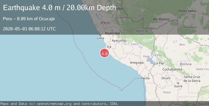 Map of NEAR COAST OF CENTRAL PERU