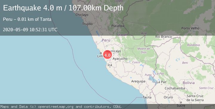 Map of NEAR COAST OF CENTRAL PERU