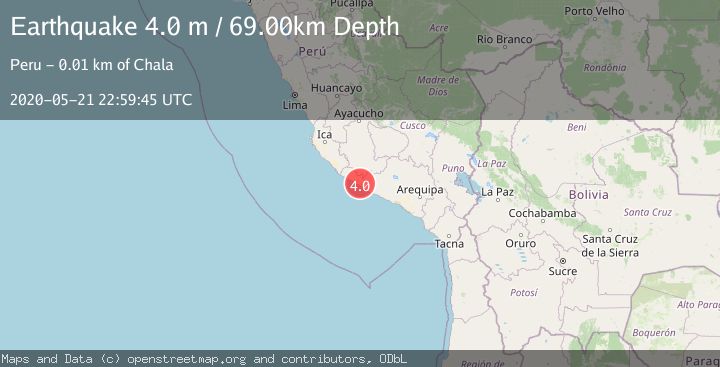 Map of NEAR COAST OF SOUTHERN PERU
