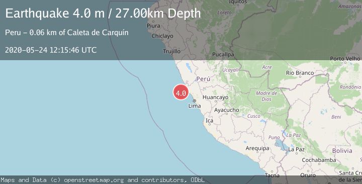 Map of OFF COAST OF CENTRAL PERU
