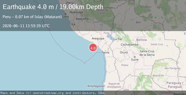 Map of NEAR COAST OF SOUTHERN PERU