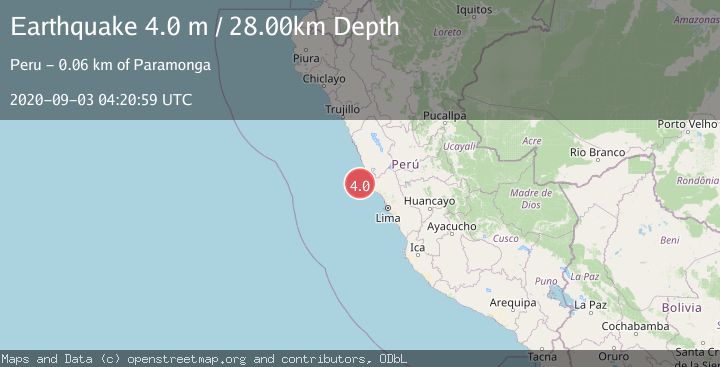 Map of NEAR COAST OF CENTRAL PERU