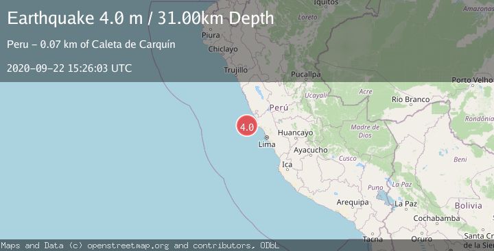 Map of OFF COAST OF CENTRAL PERU