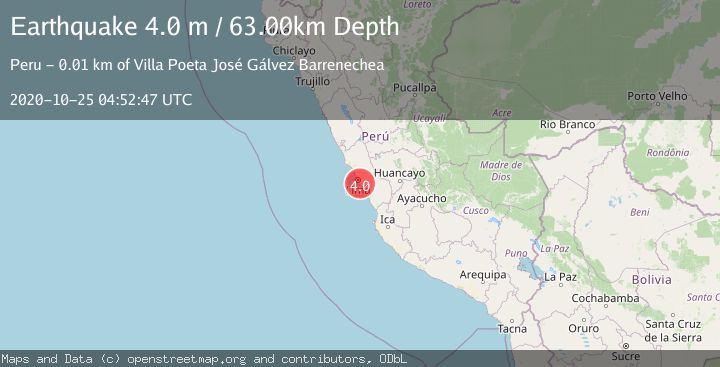 Map of NEAR COAST OF CENTRAL PERU