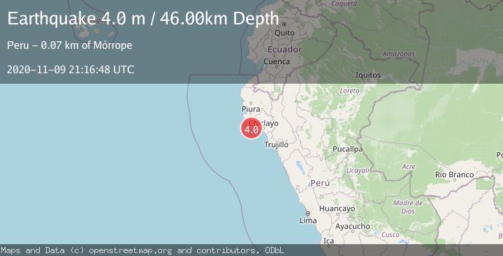 Map of NEAR COAST OF NORTHERN PERU