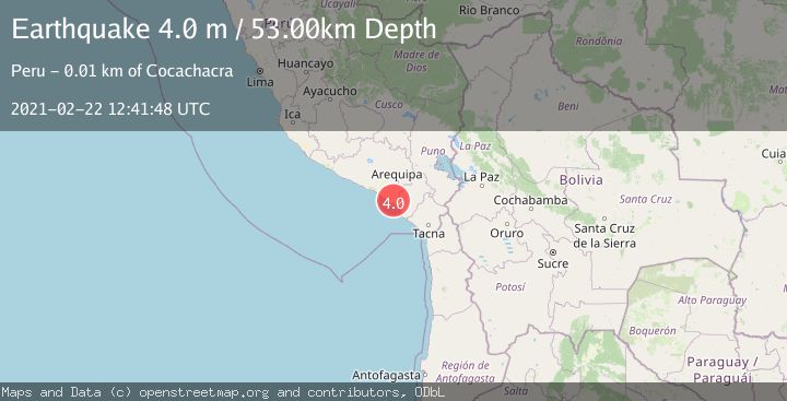 Map of NEAR COAST OF SOUTHERN PERU