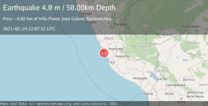 Map of NEAR COAST OF CENTRAL PERU