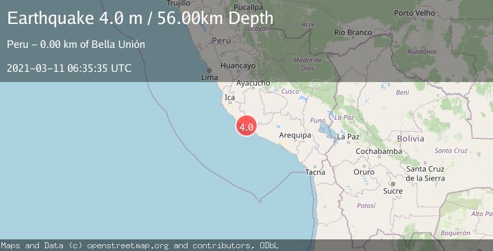 Map of NEAR COAST OF SOUTHERN PERU