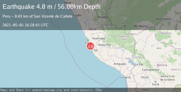 Map of NEAR COAST OF CENTRAL PERU
