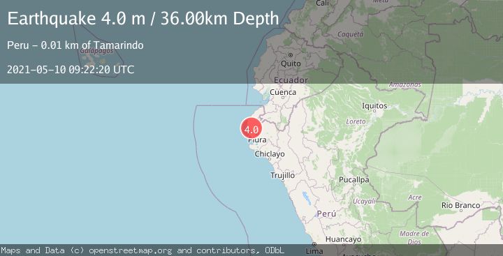 Map of PERU-ECUADOR BORDER REGION