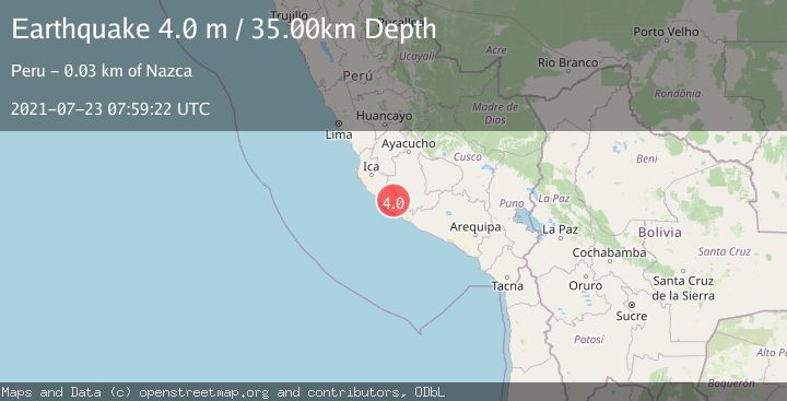 Map of NEAR COAST OF SOUTHERN PERU