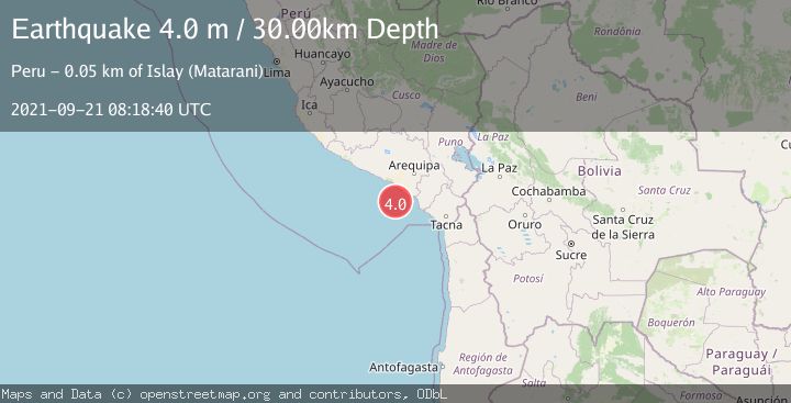 Map of NEAR COAST OF SOUTHERN PERU