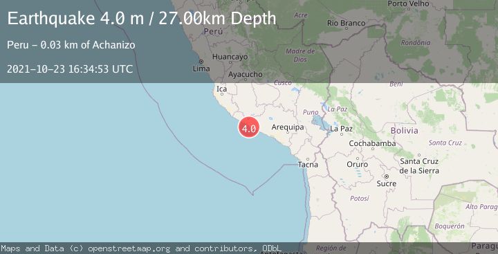 Map of NEAR COAST OF SOUTHERN PERU