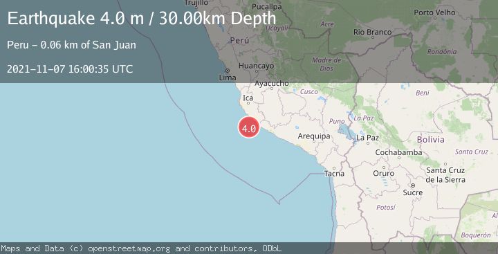 Map of NEAR COAST OF CENTRAL PERU