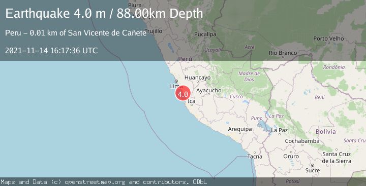 Map of NEAR COAST OF CENTRAL PERU