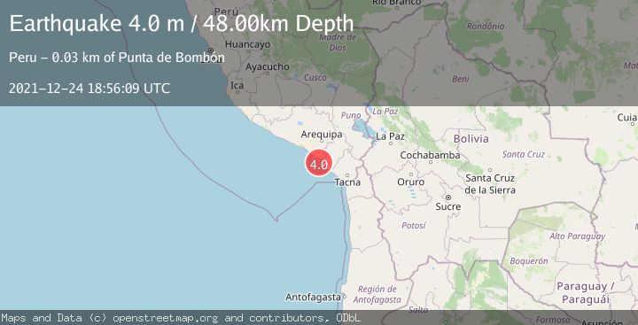 Map of NEAR COAST OF SOUTHERN PERU