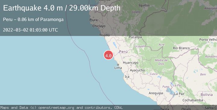 Map of NEAR COAST OF CENTRAL PERU
