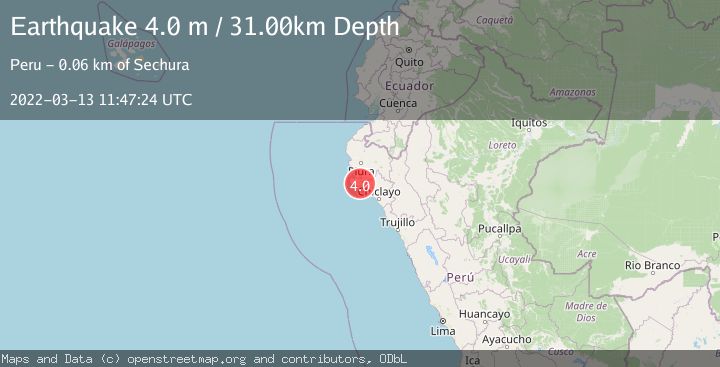 Map of NEAR COAST OF NORTHERN PERU