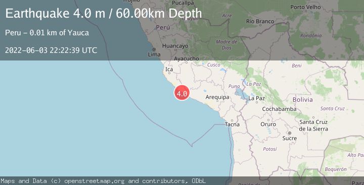 Map of NEAR COAST OF SOUTHERN PERU