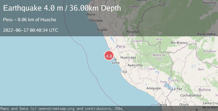 Map of NEAR COAST OF CENTRAL PERU