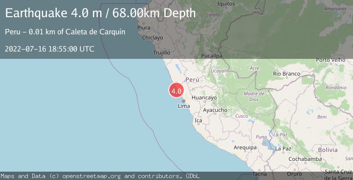 Map of NEAR COAST OF CENTRAL PERU