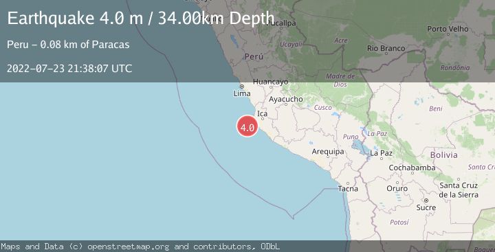 Map of NEAR COAST OF CENTRAL PERU