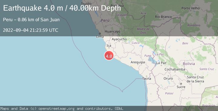 Map of NEAR COAST OF CENTRAL PERU