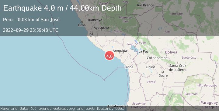 Map of NEAR COAST OF SOUTHERN PERU