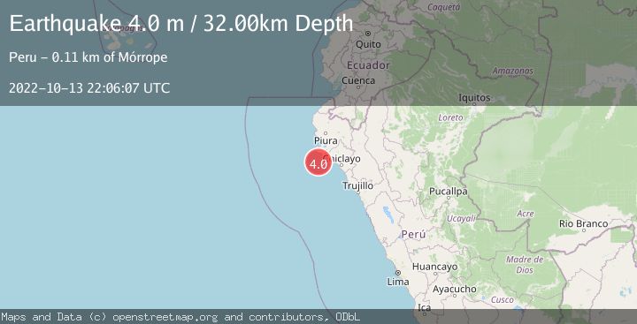 Map of NEAR COAST OF NORTHERN PERU