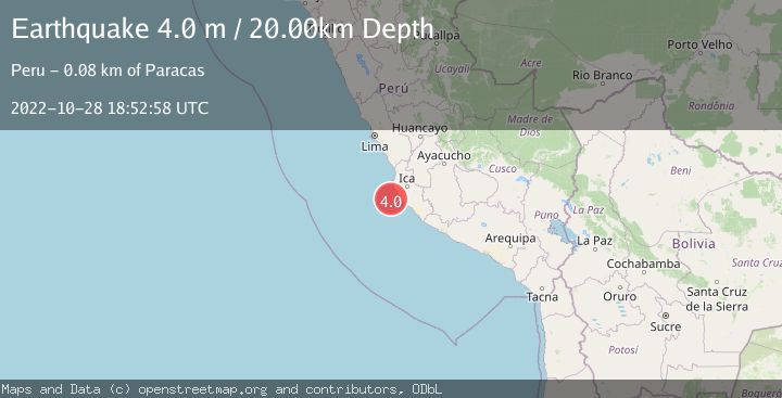 Map of NEAR COAST OF CENTRAL PERU