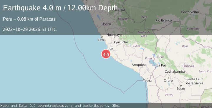 Map of NEAR COAST OF CENTRAL PERU