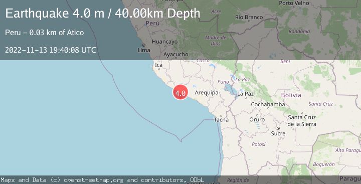 Map of NEAR COAST OF SOUTHERN PERU