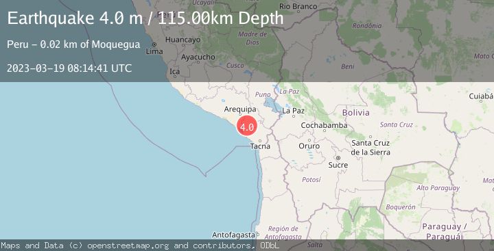 Map of NEAR COAST OF SOUTHERN PERU