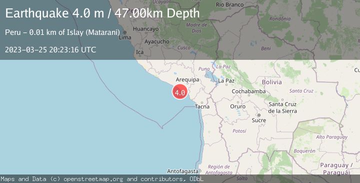 Map of NEAR COAST OF SOUTHERN PERU