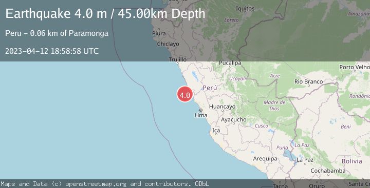 Map of NEAR COAST OF CENTRAL PERU