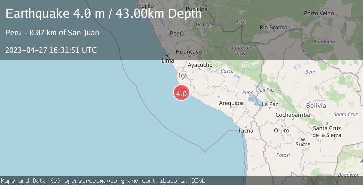 Map of NEAR COAST OF CENTRAL PERU