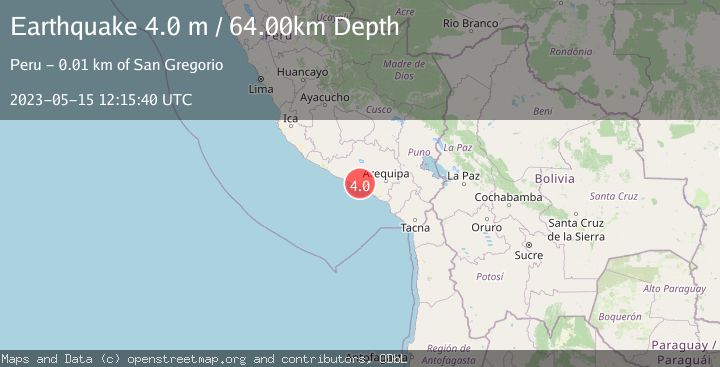 Map of NEAR COAST OF SOUTHERN PERU