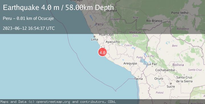 Map of NEAR COAST OF CENTRAL PERU