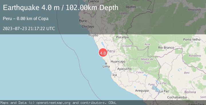 Map of NEAR COAST OF CENTRAL PERU