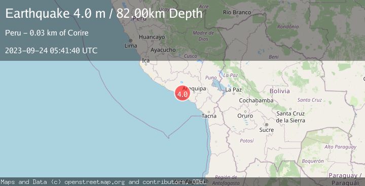 Map of NEAR COAST OF SOUTHERN PERU