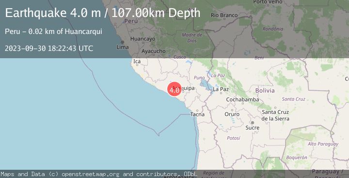 Map of NEAR COAST OF SOUTHERN PERU
