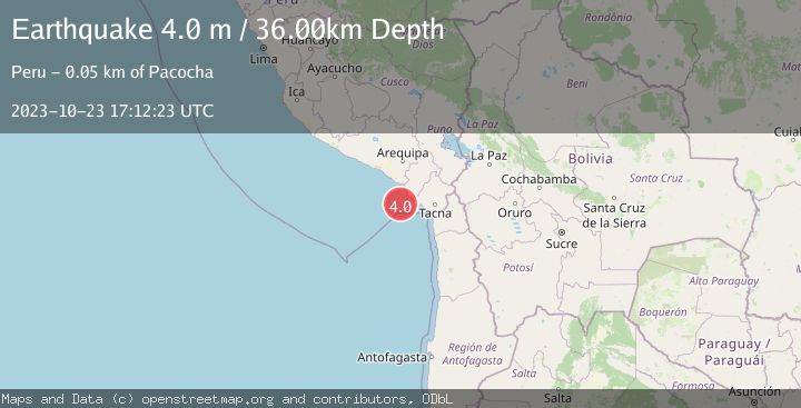Map of NEAR COAST OF SOUTHERN PERU