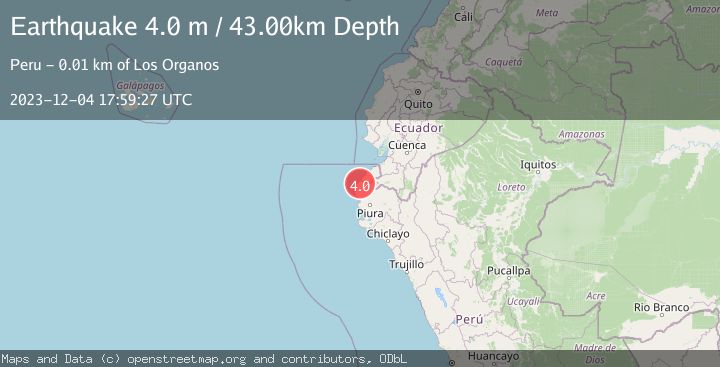 Map of NEAR COAST OF NORTHERN PERU