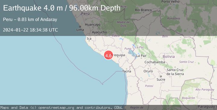 Map of NEAR COAST OF SOUTHERN PERU
